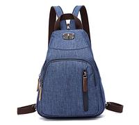 FANDARE Retro Brusttasche Sling Bag Klein Rucksack Schulranzen Umhängetasche Schulrucksack Sporttasche für Damen Herren Pendeln Schule Freizeit Reise Daypacks Dauerhaft Polyester Navy blau