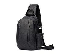 FANDARE Retro Brusttasche Sling Bag Sling Rucksack Schultertasche Crossbody Bag Business Umhängetasche Sporttasche Herren Reisen Wandern Wasserdicht Nylon Daypacks Schwarz