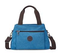 FANDARE Retro Handtaschen Leinwand Schultertasche Damen Umhängetasche Frauen Crossbody Messenger Bag Shopper Reisen Arbeitstasche Blau
