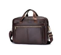 FANDARE Retro Herren Aktentasche Business Leder Laptoptasche 14 Zoll Wasserdicht Schultertasche Messenger Bag Laptop Tasche Notebook Umhänge Aktenkoffer für College Büro Arbeit Frauen Männer Braun