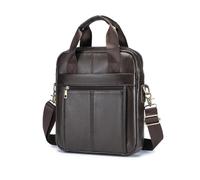 FANDARE Retro Herren Umhängetasche Schultertasche Business Umhänger Leder Klein Aktentasche Wasserdicht Messengertasche Crossbody Bag Umhänge Aktenkoffer für College Büro Arbeit Frauen Männer Braun