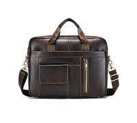 FANDARE Retro Laptoptasche 14 Zoll Herren Aktentasche Umhängetasche Geschenk für Männer Handtasche Echtes Leder Business Leder Bürotasche Wasserdicht Schultertasche Messenger Bag Aktenkoffer Braun