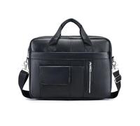 FANDARE Retro Laptoptasche 14 Zoll Herren Aktentasche Umhängetasche Geschenk für Männer Handtasche Echtes Leder Business Leder Bürotasche Wasserdicht Schultertasche Messenger Bag Aktenkoffer Schwarz