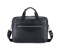 FANDARE Retro Leder Aktentasche Herren Business Henkeltasche Dokumententasche Geschäftstasche Messenger Handtasche Mappe Aktenkoffer Umhängetasche für Arbeit und Reisen Crossbody-Tasche Schwarz
