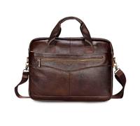 FANDARE Retro Leder Aktentasche Herren Business Henkeltasche Dokumententasche Geschäftstasche Messenger Handtasche Mappe Aktenkoffer Umhängetasche für Arbeit und Reisen Crossbody-Tasche Braun