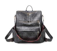 FANDARE Retro Rucksack Damen 3 in 1 Handtasche Mädchen Schultasche Wasserdicht Schultertasche Schulrucksack Casual Daypacks für Pendeln Reise Campus Sport Schulranzen Rucksäcke Dauerhaft PU Grau