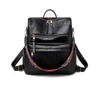 FANDARE Retro Rucksack Damen 3 in 1 Handtasche Mädchen Schultasche Wasserdicht Schultertasche Schulrucksack Casual Daypacks für Pendeln Reise Campus Sport Schulranzen Rucksäcke Dauerhaft PU Schwarz