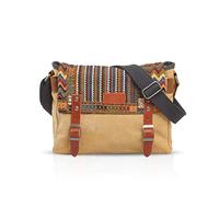 FANDARE Retro-Schultertasche, Herren/Frauen, Business, Crossbody Bag, Outdoor, Reisen, Camping, große Kapazität, Messenger-Tasche, atmungsaktiv, Segeltuch, kaki, L, Freizeitrucksack