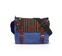 FANDARE Retro-Schultertasche, Herren/Frauen, Business, Crossbody Bag, Outdoor, Reisen, Camping, große Kapazität, Messenger-Tasche, atmungsaktiv, Segeltuch, blau, L, Freizeitrucksack