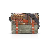 FANDARE Retro-Schultertasche, Herren/Frauen, Business, Crossbody Bag, Outdoor, Reisen, Camping, große Kapazität, Messenger-Tasche, atmungsaktiv, Segeltuch, grün, L, Freizeitrucksack