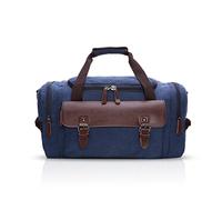 FANDARE Retro Sport Reisetasche Herren/Damen Gym Handtasche Boston Tasche Outdoor Camping Umhängetasche Atmungsaktiv Leinwand Blau