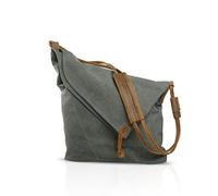 FANDARE Retro Umhängetasche für Männer/Frauen, 33 cm (13 Zoll), Laptop, Business, Crossbody Bag, Outdoor, Reisen, Camping, große Kapazität, Messengertasche, atmungsaktiv, Segeltuch, Grau, L,