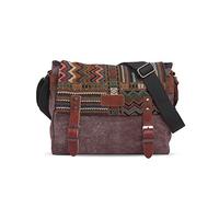 FANDARE Retro Umhängetasche für Männer/Frauen Business Crossbody Bag Outdoor Reise Camping Große Kapazität Umhängetasche Atmungsaktiv Leinwand, braun, L, Freizeitrucksack