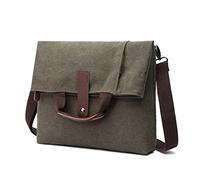 FANDARE Retro Umhängetasche Handtasche Schultertasche Herrentasche Segeltuch Kuriertasche Messenger-Bags Aktentasche für Herren Damen Arbeit Reise Schule Hochschule Arbeit Outdoor Schulranzen Grün