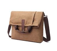 FANDARE Retro Umhängetasche Handtasche Schultertasche Herrentasche Segeltuch Kuriertasche Messenger-Bags Aktentasche für Herren Damen Arbeit Reise Schule Hochschule Arbeit Outdoor Schulranzen Braun