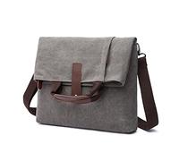 FANDARE Retro Umhängetasche Handtasche Schultertasche Herrentasche Segeltuch Kuriertasche Messenger-Bags Aktentasche für Herren Damen Arbeit Reise Schule Hochschule Arbeit Schulranzen Dunkelgrau