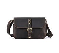 FANDARE Retro Umhängetasche Herren Leder Arbeitstasche Messenger Bag Schultertasche Herrentasche zum Umhängen für Reise Schule Hochschule Arbeit Outdoor Wasserdicht Schulranzen Dunkelbraun