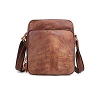 FANDARE Retro Umhängetasche Herren Schultertasche Leder Arbeitstasche Shoulder Crossbody Messenger Bag Umhängetasche Handtasche Arbeiten Outdoor Reise Multifunktions Wasserdicht Schulranzen Braun