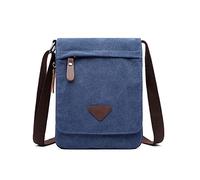 FANDARE Retro Umhängetasche Herren Segeltuch Arbeitstasche Damen Messenger Bag Schultertasche Herrentasche zum Umhängen für Reise Schule Hochschule Arbeit Outdoor Schulranzen Dunkelblau