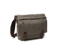 FANDARE Retro Umhängetasche Herren Segeltuch Arbeitstasche Messenger Bag Schultertasche passen 12,9-Zoll-Laptop Herrentasche Umhängen für Reise Schule Hochschule Arbeit Outdoor Schulranzen Grau