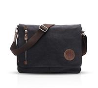 FANDARE Retro Umhängetasche Schultertasche Segeltuch Laptoprucksäcke für 14 Zoll Laptop Kuriertasche Herren Damen Crossbody Messenger Bag Reise Schule Hochschule Arbeit Multifunktions Schulranzen Blau
