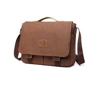 FANDARE Retro Umhängetaschen Herren Aktentasche Schultertasche Groß Arbeitstasche Leinwand Groß Messenger Bag Damen Arzttasche Tragetasche Aktenkoffer für Reisen, Geschäft Lehrertasche Kaffee