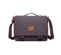 FANDARE Retro Umhängetaschen Herren Aktentasche Schultertasche Groß Arbeitstasche Leinwand Groß Messenger Bag Damen Arzttasche Tragetasche Aktenkoffer für Reisen, Geschäft Lehrertasche Blaugrau