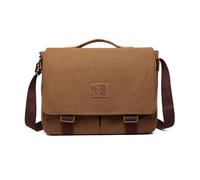 FANDARE Retro Umhängetaschen Herren Aktentasche Schultertasche Groß Arbeitstasche Leinwand Groß Messenger Bag Damen Arzttasche Tragetasche Aktenkoffer für Reisen, Geschäft Lehrertasche Braun
