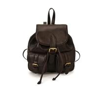FANDARE Rucksack Damen Elegant Cityrucksack PU Leder Tagesrucksack Retro Kordelzug Damenrucksack Schultertaschen Frauen Mädchen Rucksackhandtasche Daypack für Universität Arbeit Reise Dunkelbraun
