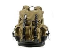 FANDARE Rucksack Daypack 15.6 Zoll Laptop Business Rucksack Für Damen Herren Großvolumiger 21.6L Wanderrucksack Mit Retro Design Leichter Freizeitrucksack für Reisen Outdoor Militärgrün C
