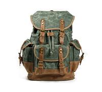 FANDARE Rucksack Daypack 15.6 Zoll Laptop Business Rucksack Für Damen Herren Großvolumiger 21.6L Wanderrucksack Mit Retro Design Leichter Freizeitrucksack für Reisen Outdoor Seegrün