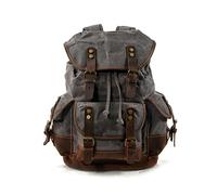 FANDARE Rucksack Daypack 15.6 Zoll Laptop Business Rucksack Für Damen Herren Großvolumiger 21.6L Wanderrucksack Mit Retro Design Leichter Freizeitrucksack für Reisen Outdoor Grau A