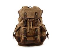 FANDARE Rucksack Daypack 15.6 Zoll Laptop Business Rucksack Für Damen Herren Großvolumiger 21.6L Wanderrucksack Mit Retro Design Leichter Freizeitrucksack für Reisen Outdoor Khaki