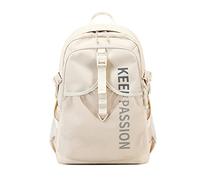 FANDARE Rucksack Herren Damen Tagesrucksack Wanderrucksack Tragbar mit Laptopfach 15.6 Zoll Wasserfest Reflektierendem Motiv DIY-Gitter & Koffer-Gurt Alltag Reisen Arbeit Khaki