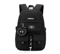 FANDARE Rucksack mit Geldbörse, Modische Schultasche für die Mittel- & Oberstufe, Vielseitiger Tagesrucksack für Mädchen & Jungen (5-16 Jahre) für Alltag, Schule & Reisen Schwarz