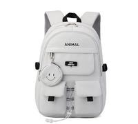 FANDARE Rucksack mit Geldbörse, Modische Schultasche für die Mittel- & Oberstufe, Vielseitiger Tagesrucksack für Mädchen & Jungen (5-16 Jahre) für Alltag, Schule & ReisenGrau