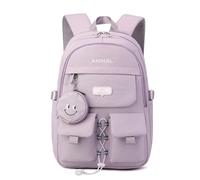 FANDARE Rucksack mit Geldbörse, Modische Schultasche für die Mittel- & Oberstufe, Vielseitiger Tagesrucksack für Mädchen & Jungen (5-16 Jahre) für Alltag, Schule & Reisen Lila