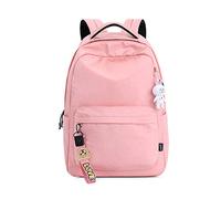 FANDARE Rucksäcke Damen Schulrucksack Mädchen Schultasche mit USB Schulranzen Teenager Reise Tagesrucksack 15.6-Zoll-Laptop Daypacks für Schüler Büro Alltag Freizeit Wasserdicht Polyester Rosa