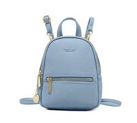 FANDARE Rucksäcke Damen Umhängetasche Klein Schulrucksack Elegant Handtasche Casual Daypacks Mädchen Reise Wandern Schulranzen Wasserdicht PU Leder Blau