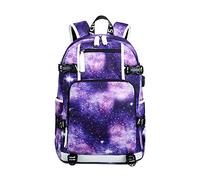 FANDARE Rucksäcke Laptop Schulrucksack Junge Schultasche Mädchen Schulranzen mit USB Reise Tagesrucksack Teenager Daypacks für Herren Damen Uni Büro Alltag Freizeit Campus Wandern Polyester Lila B