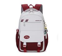 FANDARE Schulranzen Mädchen Junge Schulrucksack Daypacks Büchertaschen für Grund-, Mittel- und Oberschüler Rucksack Hochschule Damen Schultertaschen für Uni Reisen mit Plüsch-Accessoires Weinrot