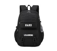 FANDARE Schulranzen Mädchen Junge Schulrucksack Lässig Rucksack Büchertaschen für Grund-, Mittel- und Oberschüler Hochschule Damen Schultertaschen für Uni Reisen Freizeit Daypacks Schwarz