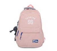 FANDARE Schulranzen Mädchen Rucksack Junge Schulrucksack Schultertaschen Herren Damen Laptop Schultertasche für Uni Reisen Freizeit Schule Büro Daypacks mit Plüsch-AccessoiresRosa