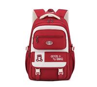 FANDARE Schulrucksack für alle Altersstufen Leichter Schulranzen für Jungen Mädchen Tagesrucksäcke mit verstellbaren Trägern mit Laptopfach für Schule College Teenager Schulranzen Schultaschen Rot