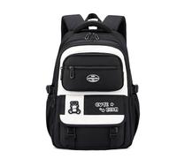 FANDARE Schulrucksack für alle Altersstufen Schulranzen für Jungen Mädchen Tagesrucksäcke mit verstellbaren Trägern mit Laptopfach für Schule College Teenager Schulranzen Schultaschen Schwarz