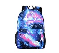 FANDARE Rucksack Mädchen TeenagerSchulrucksack Galaxy Leuchtend Schultasche Junge Mädchen Rucksäcke Schulranzen mit USB Teenager Tagesrucksack Reise Daypacks Damen Herren Kinderrucksäcke Blau C