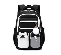 FANDARE Schulrucksack Mädchen Damen Leichter Rucksack mit Kofferaufnahme für Koffer Atmungsaktives Rückensystem mit Netzbelüftung S-förmige Schultergurte & Brustgurt Weiß