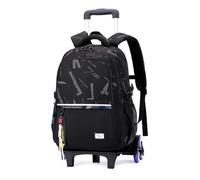 FANDARE Schulrucksack mit Trolley und 6 Rollen 35L Wasserdichter Rucksack für Studenten mit Laptop Fach Ergonomischer Oxford Rucksack für Uni Arbeit und Reise Schwarz B