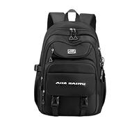 FANDARE Schulrucksack Schulrucksack Jugendliche Schultasche Jungen Mädchen Rucksack Schulranzen für Schüler Outdoor Reise Daypacks Freizeitrucksack Rucksack Wasserdicht Polyester Schwarz