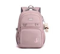 FANDARE Schulrucksack Schulrucksack Ultraleicht Daypacks Kinderrucksack Schultasche Jungen Mädchen Rucksack Schulranzen Outdoor Reise Daypacks mit Plüsch Anhänger Wasserdicht Nylon Violett